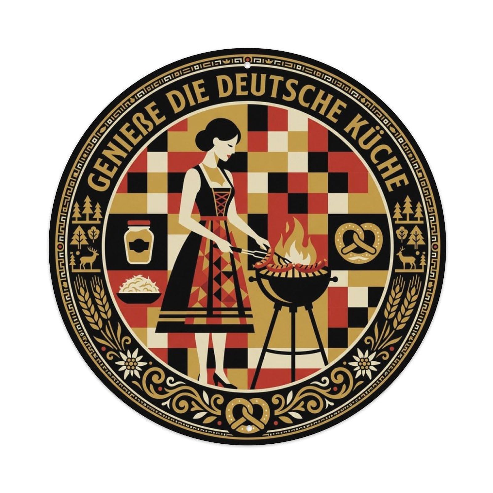 German Cuisine Travel Food Bratwurst Updated Style Metal Tin Sign