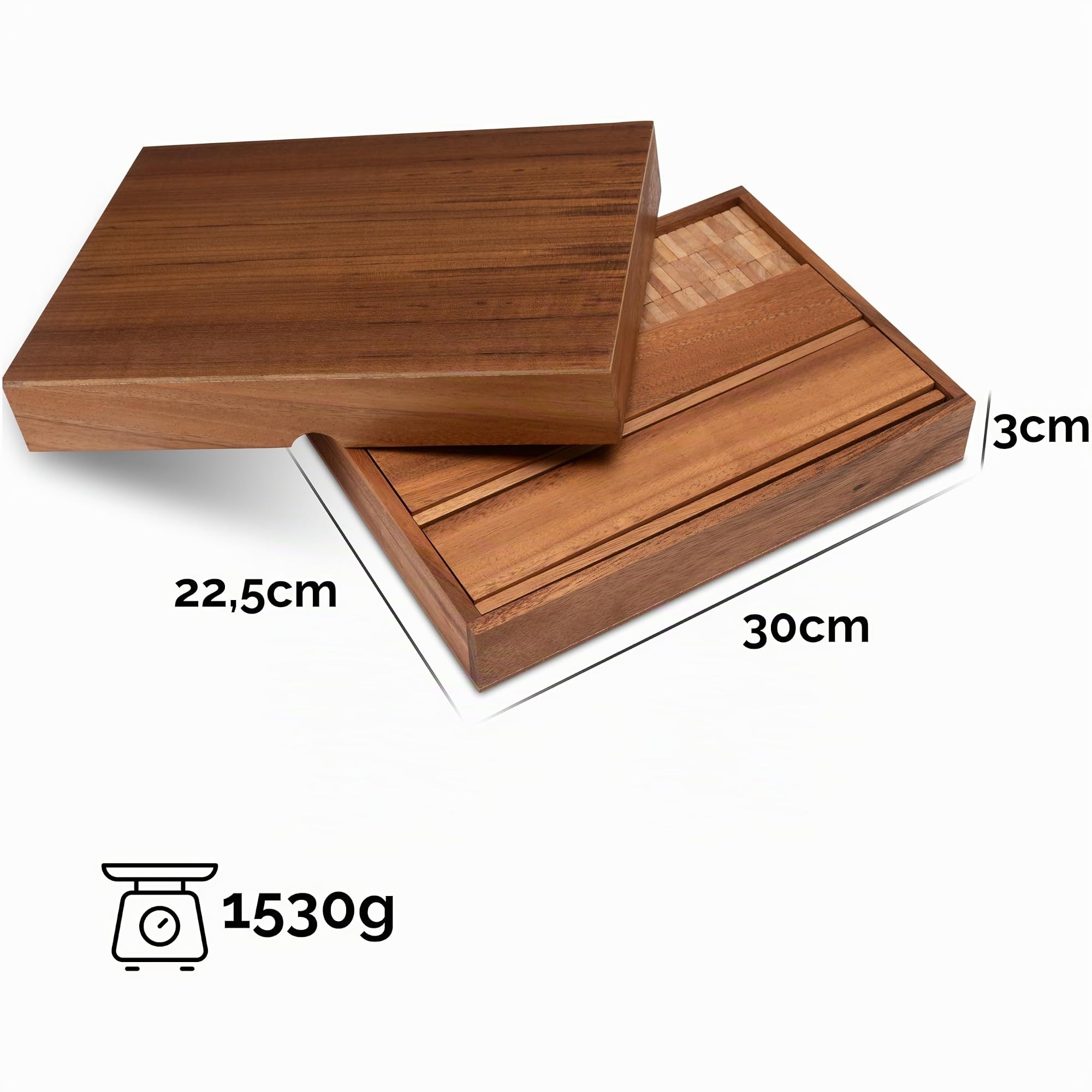 LOGOPLAY Rami - Jeu de société - Jeu de Placement avec 108 pièces au Design très Noble en Bois de Samena et d'Hévéa