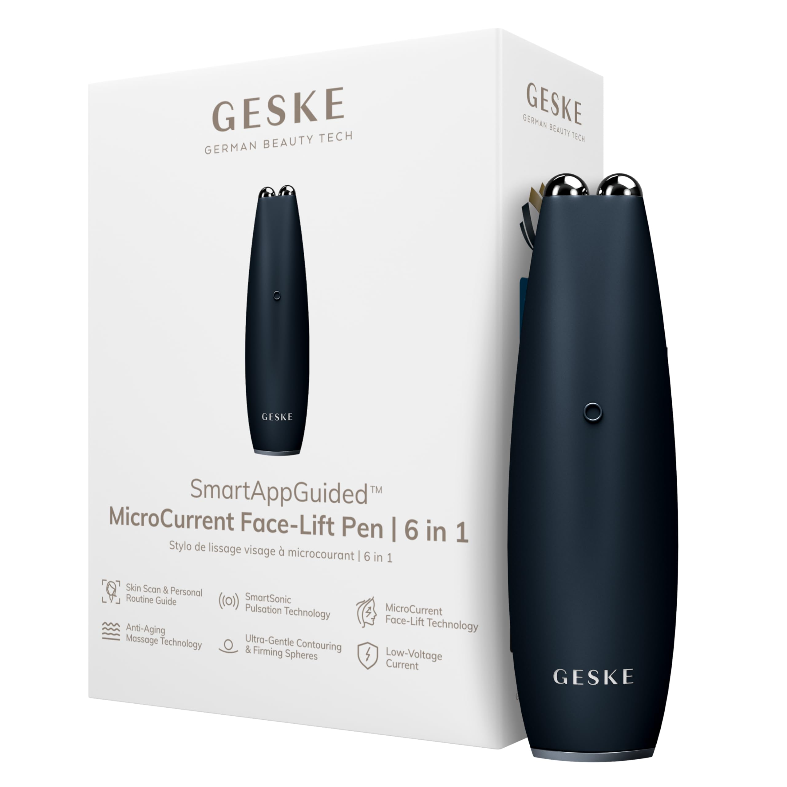 GESKE | SmartAppGuided MicroCurrent Face-Lift Pen | 6 in 1 | Skin