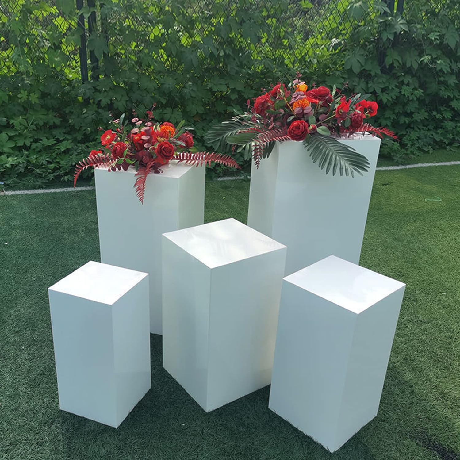 JULENO Rectangle Pedestal Stand for Party,Metal Display