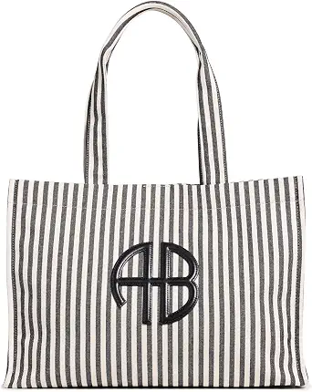 ANINE BING Women's Lara Stripe Canvas Tote Bag