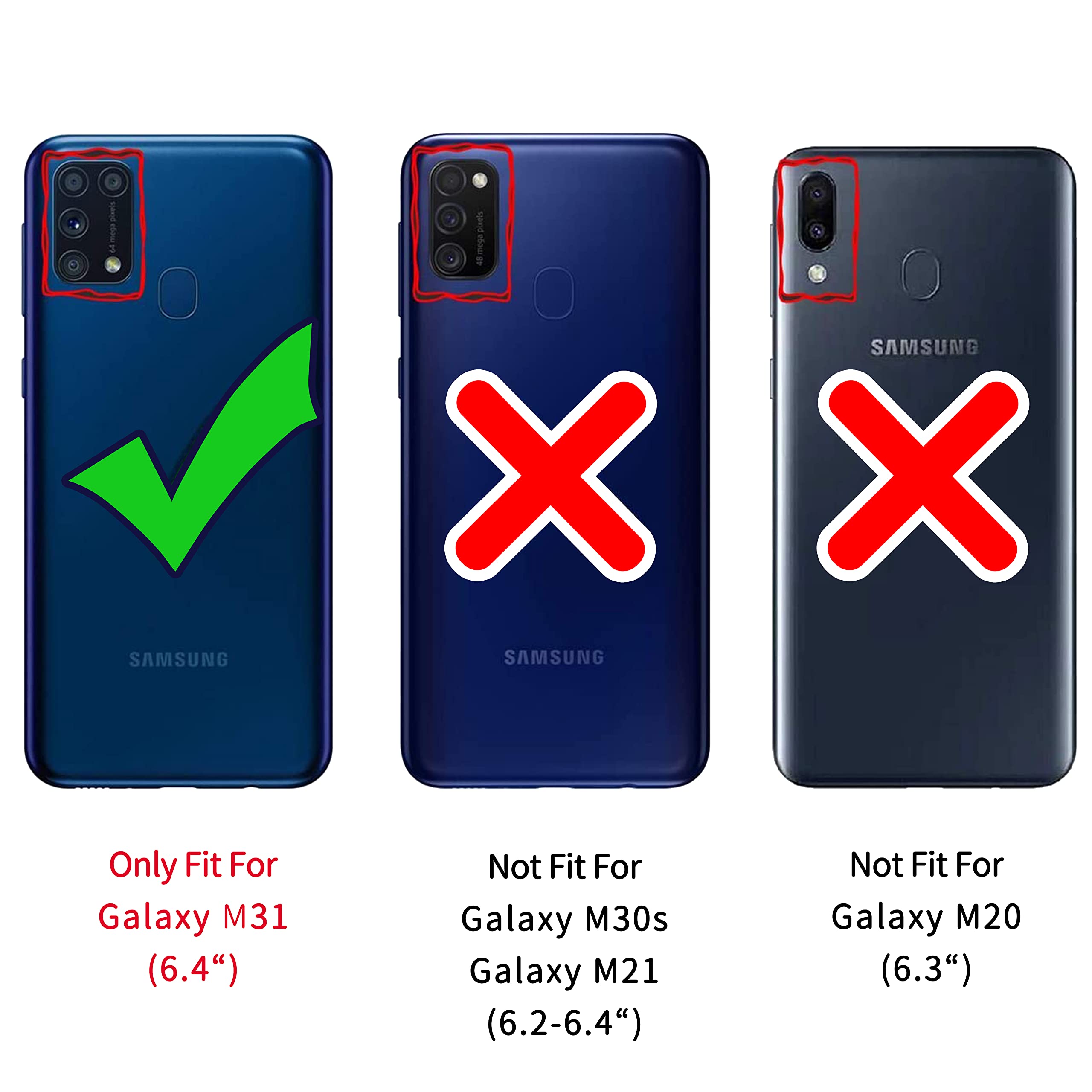 Bravoday Cover per Galaxy M31 / M31 Prime / M21S / F41, Flip Custodia in Pelle PU Portafoglio Custodia per Galaxy M31 / M21S / F41, con Slot per Schede, Marrone