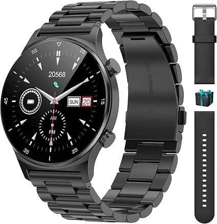 Amazon.com: LIGE Reloj inteligente para Android iOS, pantalla táctil  completa de 1.32 pulgadas, Bluetooth, SMS, rastreador de actividad con  monitor de ritmo cardíaco, IP67, resistente al agua, de acero inoxidable,  para hombre,