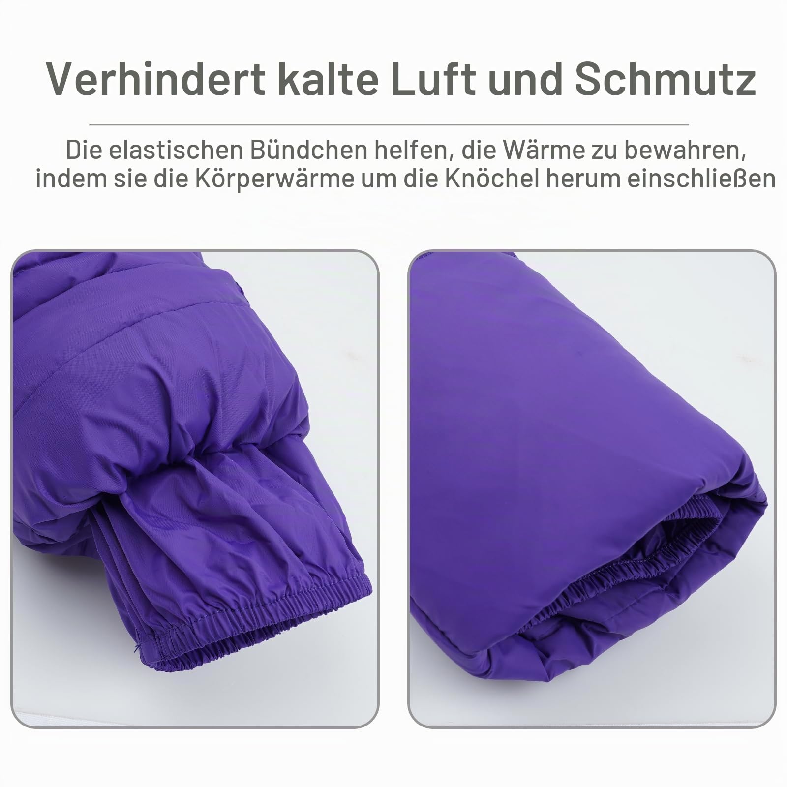 Kinder Daunenjacke Schneeanzug mit Künstliches Fell Kaputze Bekleidungsset Mädchen Jungen Verdickte Winterjacke + Schneehose Daunenhose Kinderskianzug, Lila 4-5 Jahre