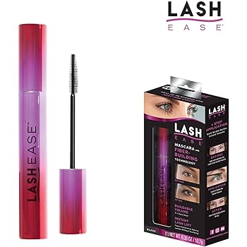 Amazon Com Lash Ease One Step Fiber Building Mascara Black Buildable Volume Lengthens Natural Eyelashes Lightweight All Day Wear 0 38oz Beauty