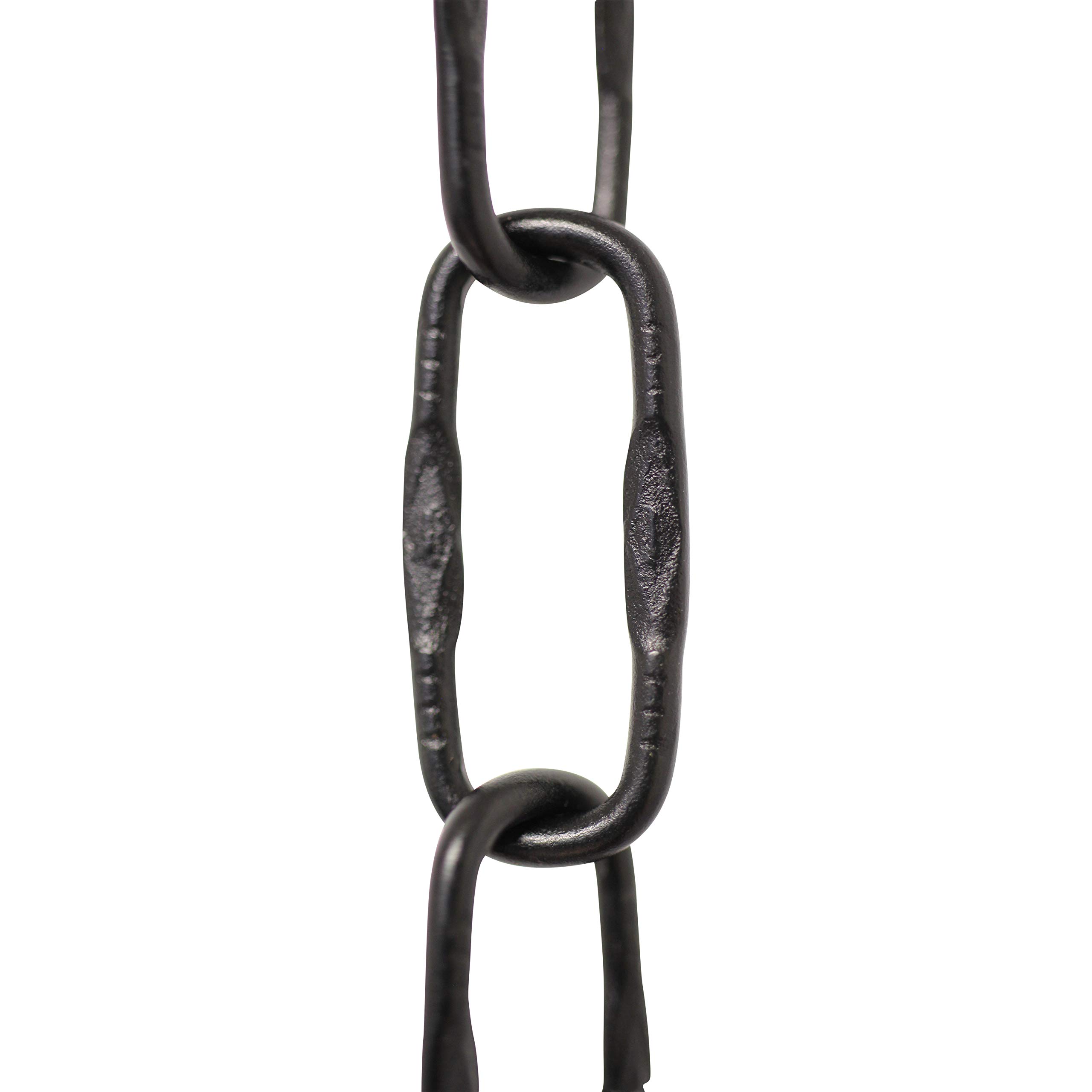 RCH Hardware CH-S58-20-BLK-3 | 12 Gauge Decorative Solid Steel Spanish Link Fixture Chain | 3 Foot Increments |Black Finish