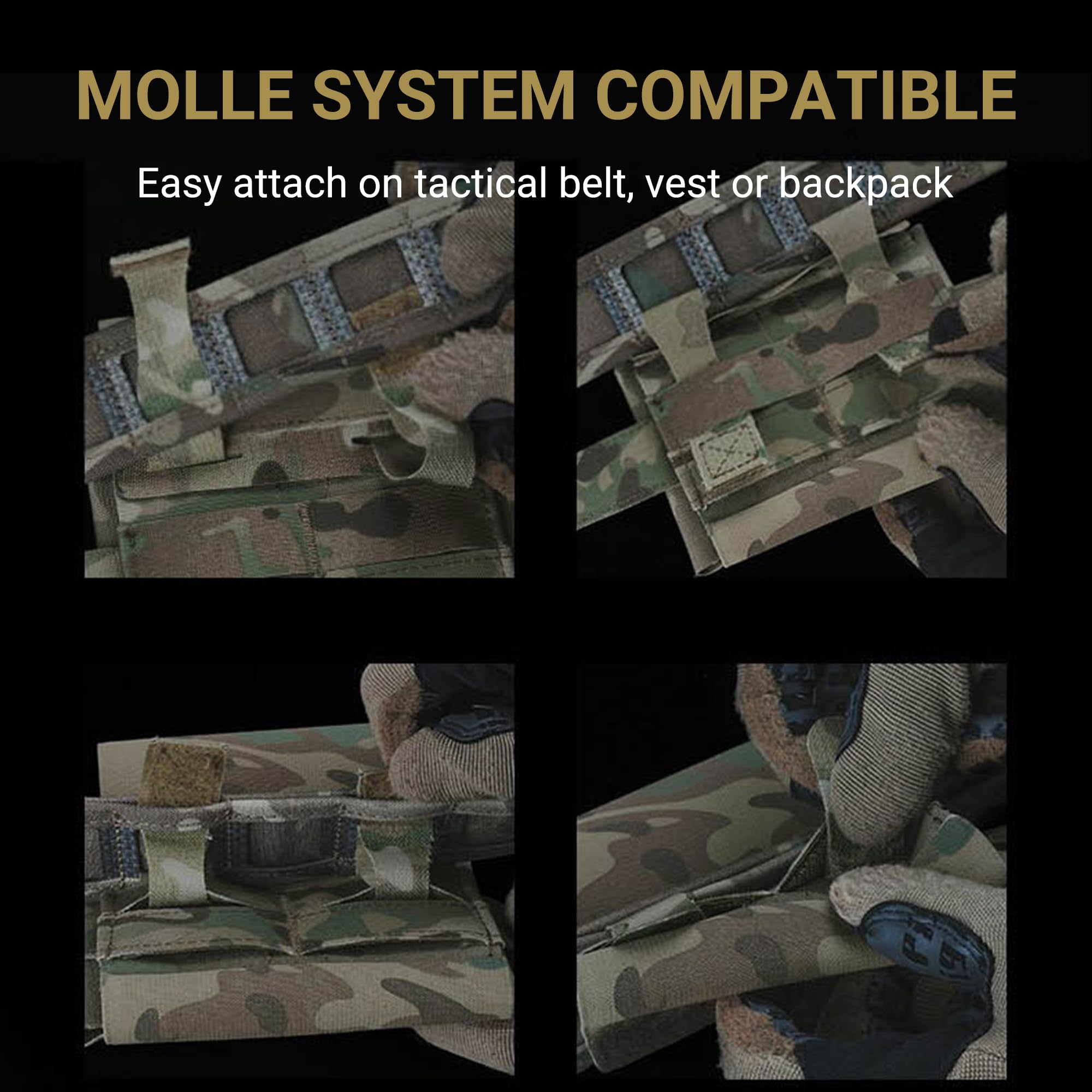 UniPro BP-80-A - Bolsa pequeña para botiquín de primeros auxilios MC, 5.5 x 3.9 x 0.8 pulgadas, compatible con Molle, ligera y portátil, bolsa IFAK para emergencias