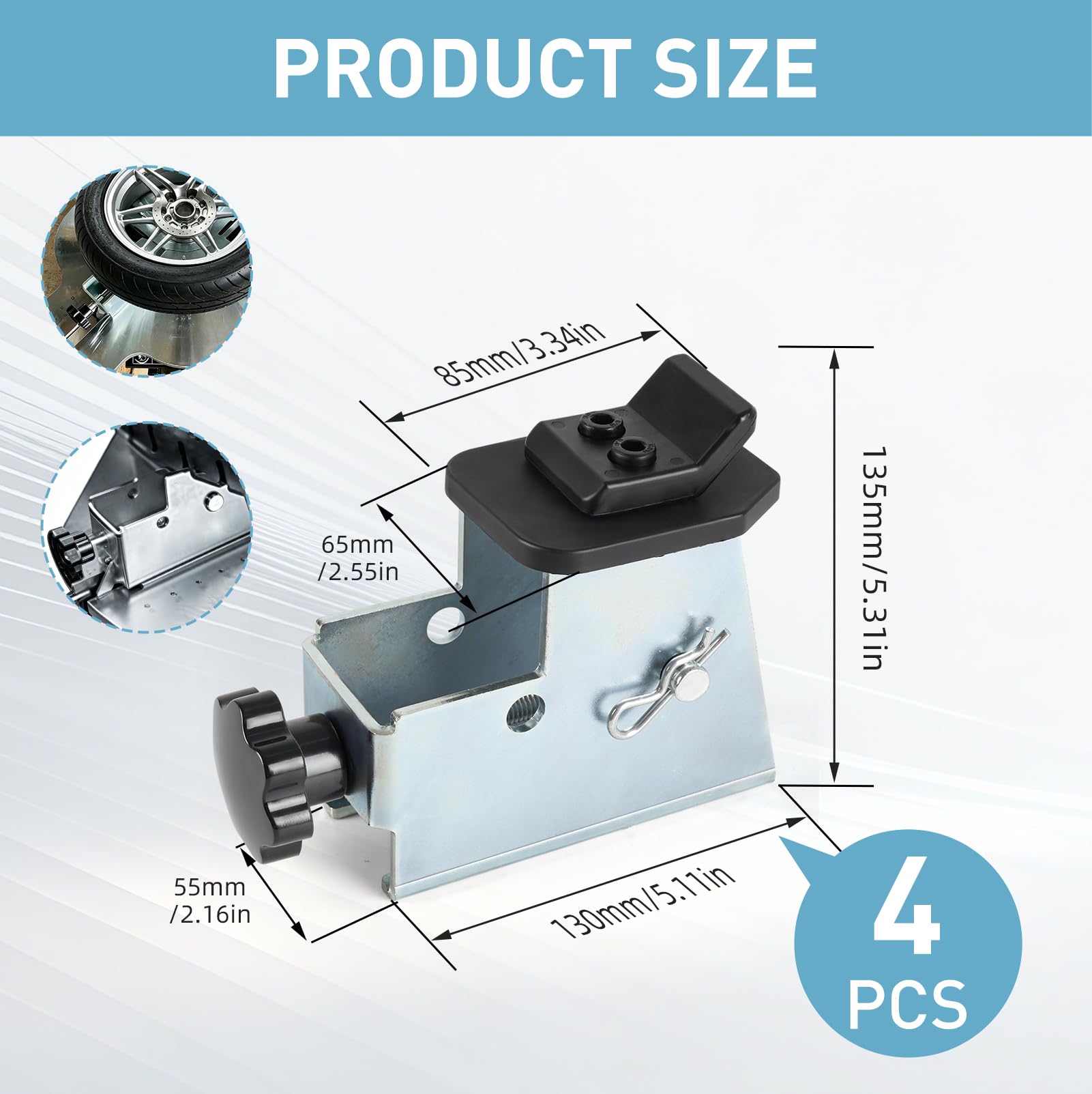 4tlg Motorradreifen Adapter Kompatibel mit Motorrad Motorradreifen, Reifenwechsler zum Montieren und Demontieren