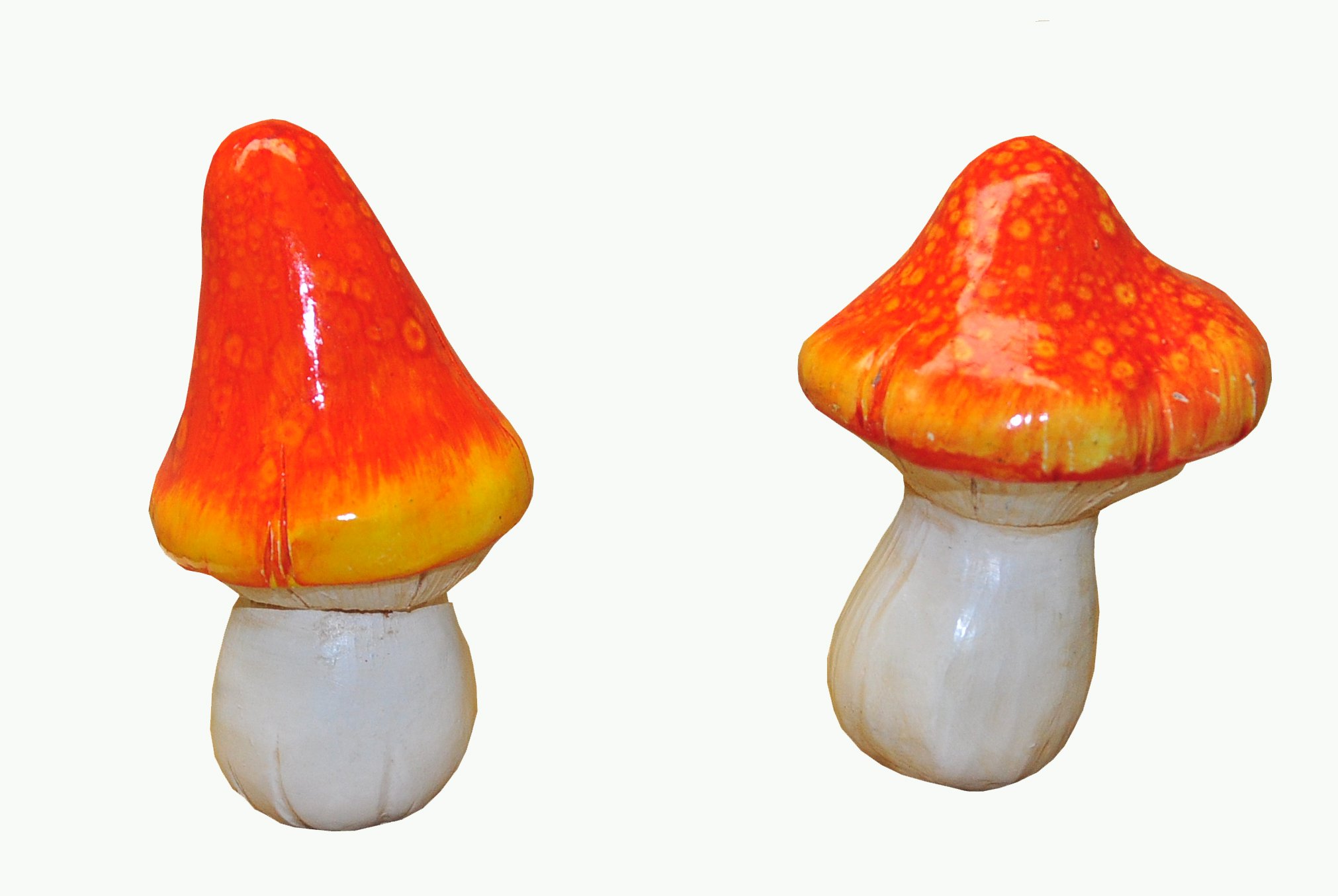 G & F Products10042 Mini ardenn airy arden Miniature Premium Collection Life Size Mushroom Statue (Set of 2), Orange