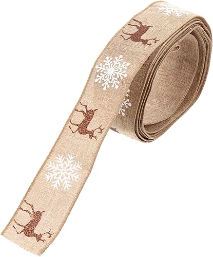 LALAFINA Caja de embalaje de 2 rollos de cinta de regalo de Navidad, cinta de artesanía de cinta de tela de satén, cinta de corona de árbol de