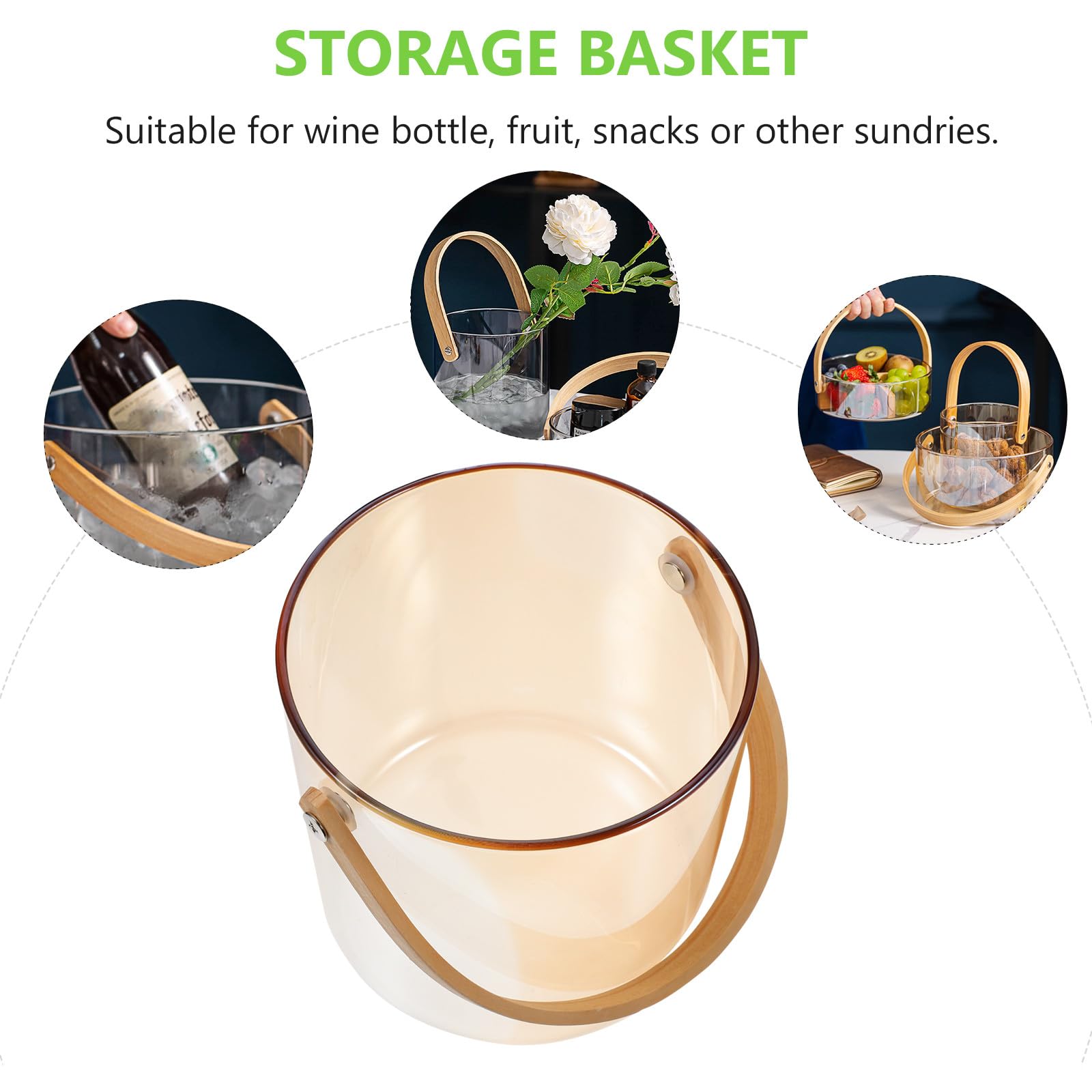 SECFOU Kreativer Aufbewahrungskorb aus Glas 1500ml mit Leichtem Design für Snacks und Gemüse Einfacher Obstkorb für Küche und Hochzeitstisch Dekoration