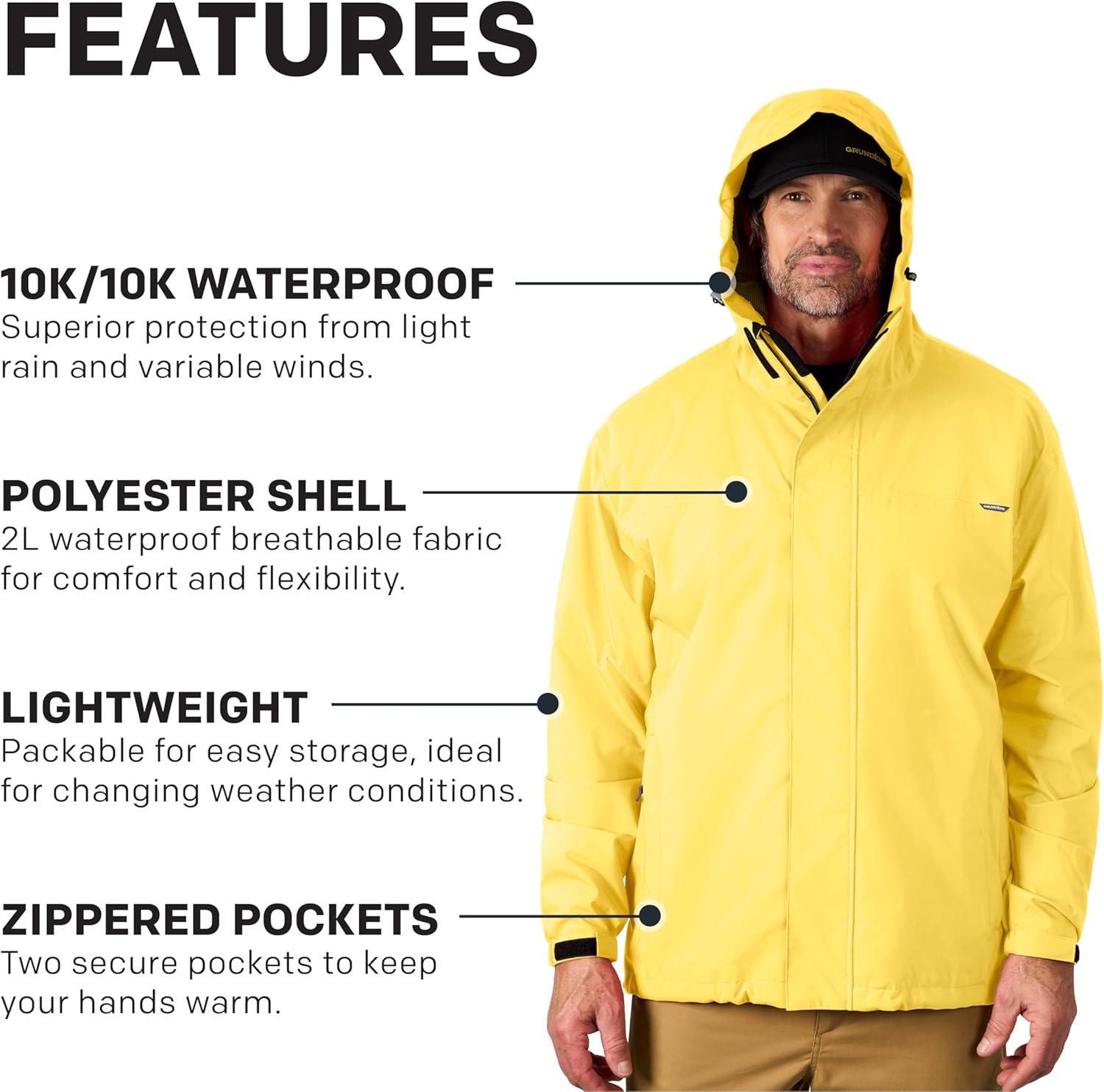 Grundéns Cutter Jacket – Waterproof, Packable, Lightweight Rain and Wind Resistant Fishing Jacket for Men - Image 4