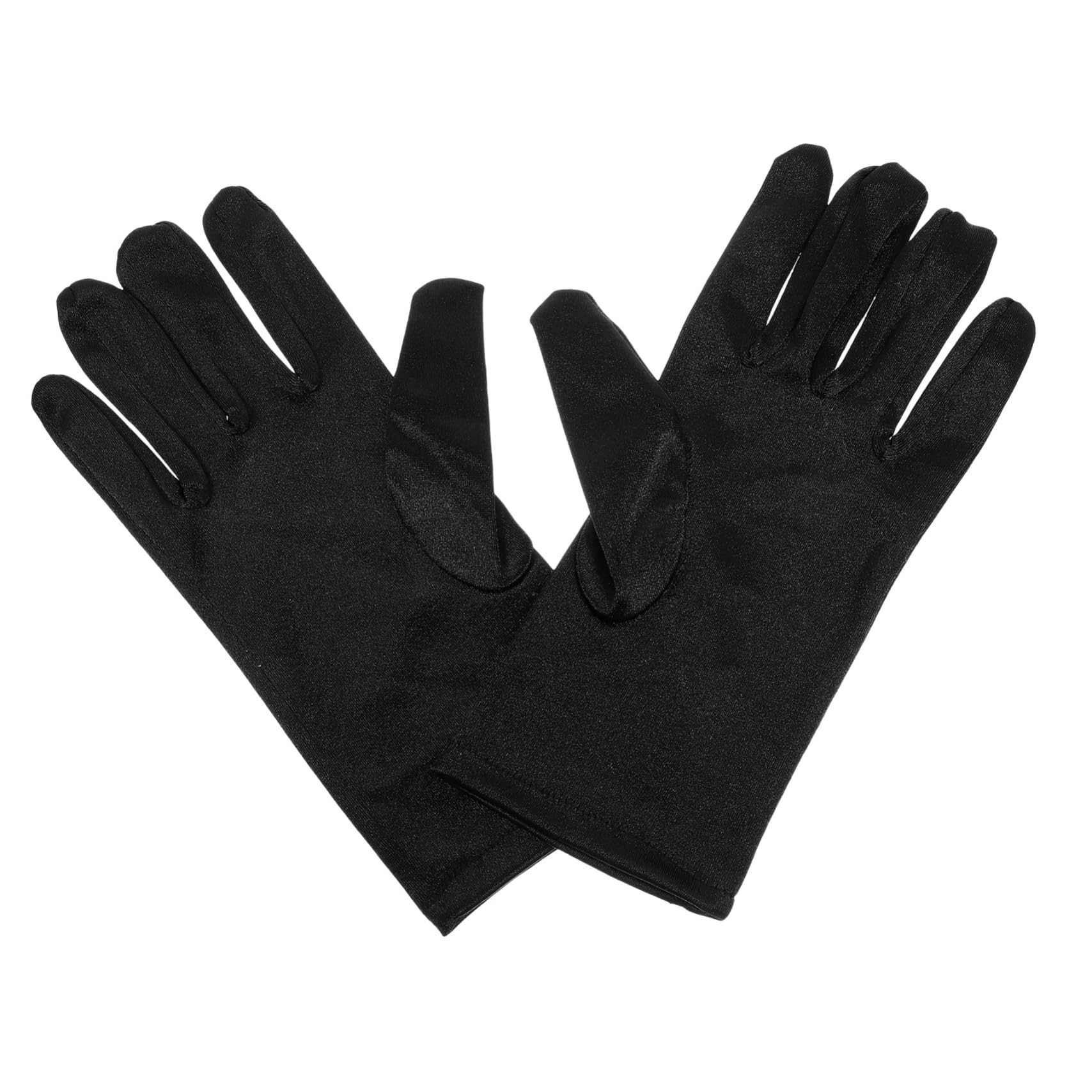 FRCOLOR Soft Nylon Spandex Dance Gloves White Lace Gloves for Women for Tea Party Opera and Wedding Occasions