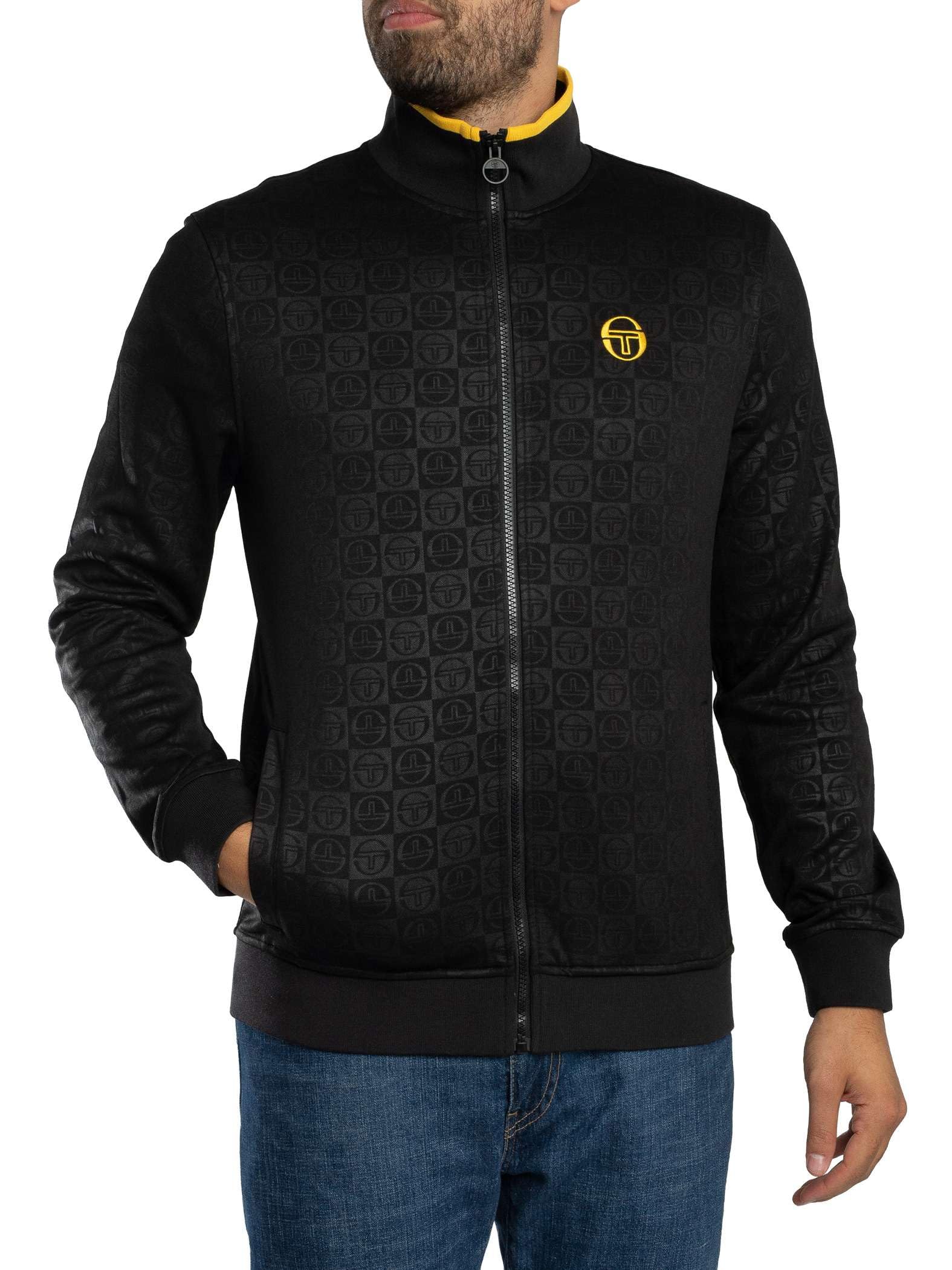 Sergio Tacchini Men's Mono Logo Track Jacket, Black, S