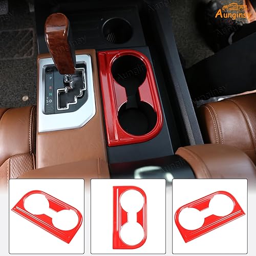 Vista 13 de Aunginsy Soporte para reposabrazos central para asiento delantero de automóvil, adhesivo decorativo compatible con Toyota Tundra 2014-2021