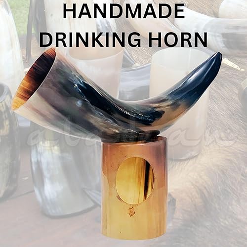 Miniatura 3 de Tazas de cuerno vikingo de 10 onzas  Tazas hechas a mano de cuerno real de 9 a 12 pulgadas para vino, cerveza, cáliz nórdico de THOR LOTR estilo