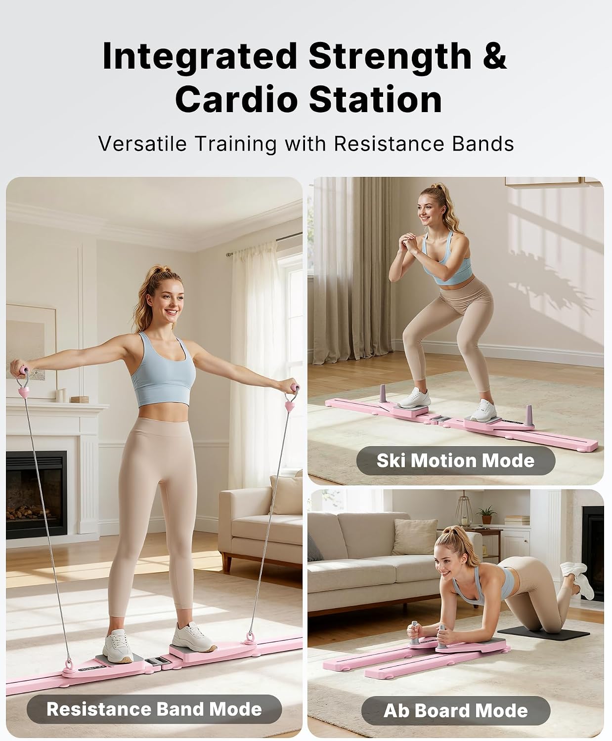 MERACH Pilates Board, Pilates Reformer Set with Timer and Resistance Bands, Portable Pilates Equipment for Home Workout, Ab Core Trainer Pilates Kit for Women and Beginners