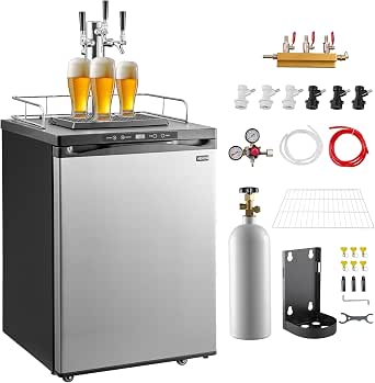 VEVOR Beer Kegerator, Triple Tap Home Draft Beer Dispenser for Ball Lock