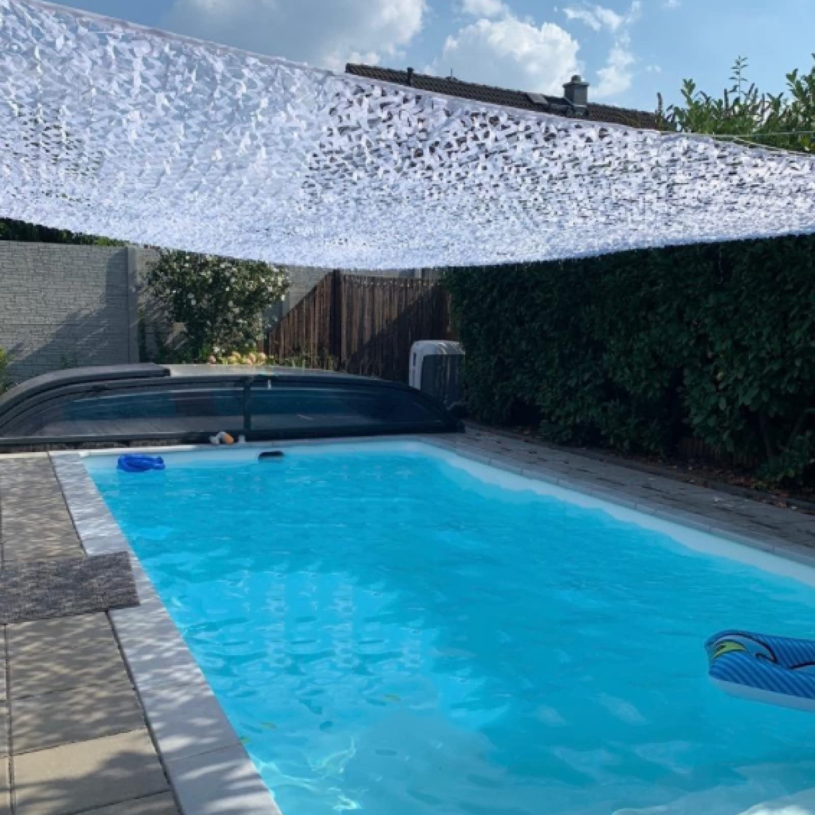 Rete mimetica bianca,rete mimetica rinforzata,rete ombreggiante mimetica,tenda mimetica,per fiori e piante verdi, ombreggiatura auto,decorazione per feste,1.5x2m,4x6m,8x9m,White-3x5m(9.8x16.4ft)