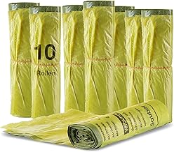 BigDean 10 Rollen Gelber Sack, Gelbe Säcke 90 Liter HDPE Gelb 13 Stück pro Rolle, insgesamt 130 Stück - ca. 60x87 cm plus 5 cm Umschlag 15my - Ideal für Mülltonnen, Mülleimer und Körbe