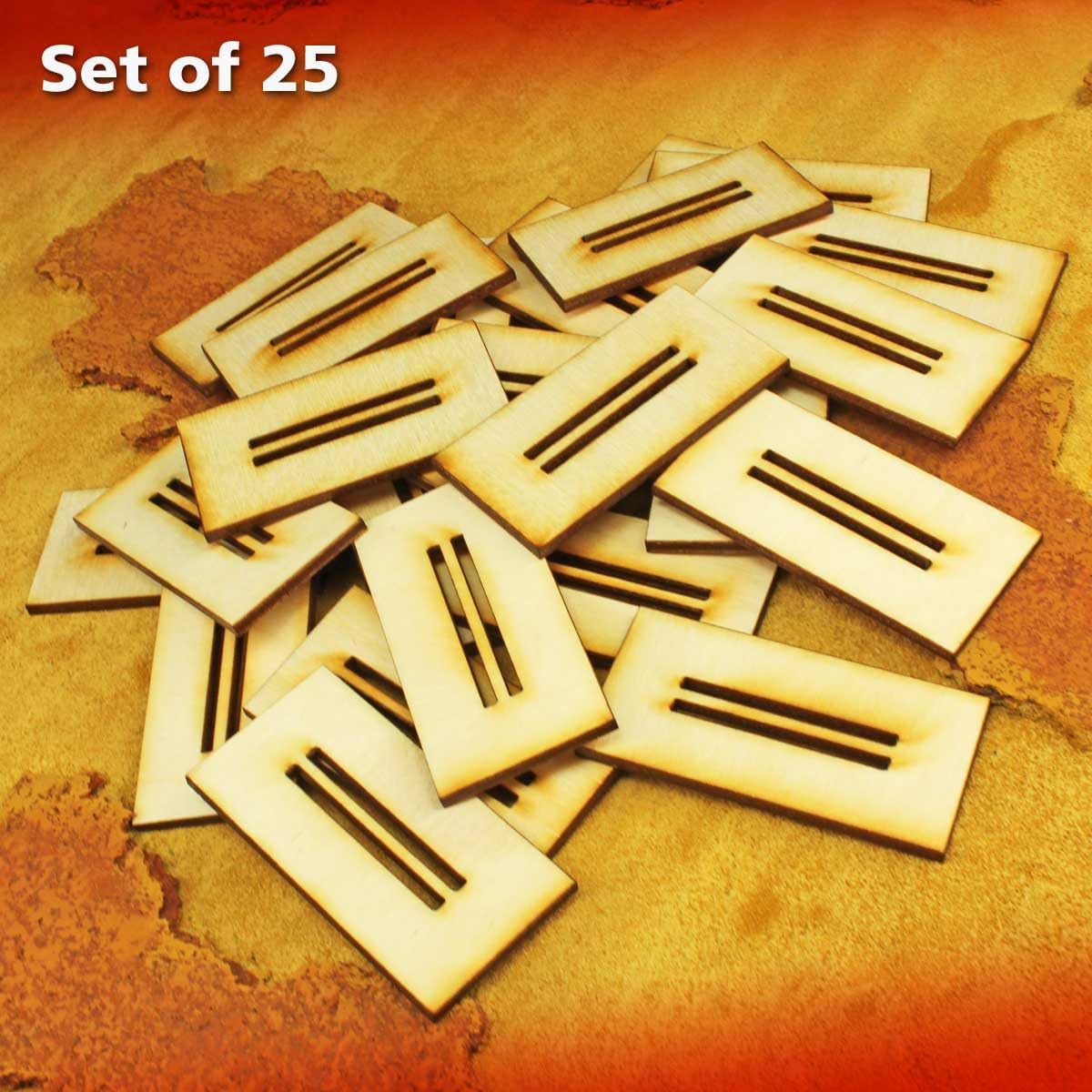 LITKO 30x60mm Double-Slotted Rectangular Cavalry Bases | Compatible with Warhammer: The Old World, 3mm Plywood (25)