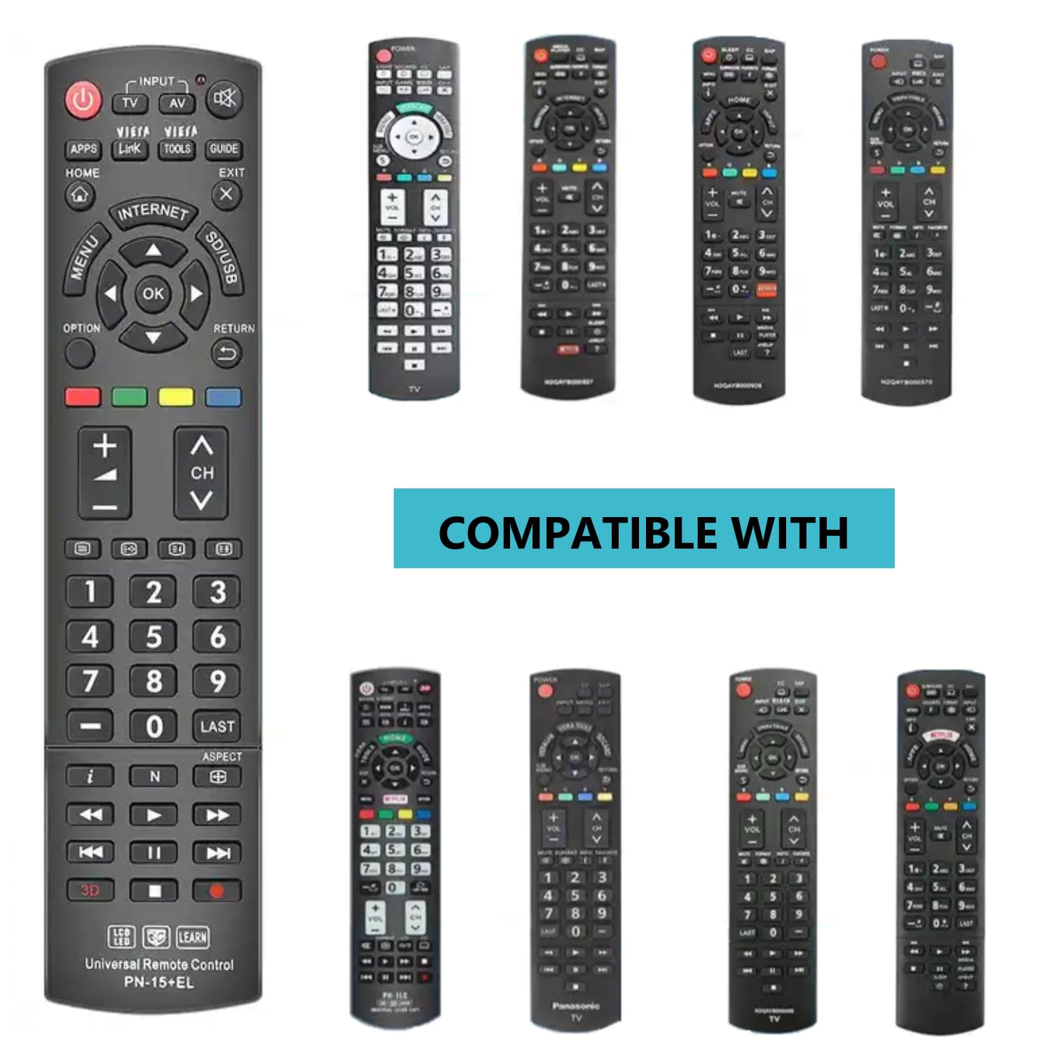 Universal Replacement Lost Remote Control for Almost All Panasonic and Smart TV N2QAYB000485 N2QAYB000100 N2QAYB000221 N2QAYB00048 PN-15+EL - Image 2