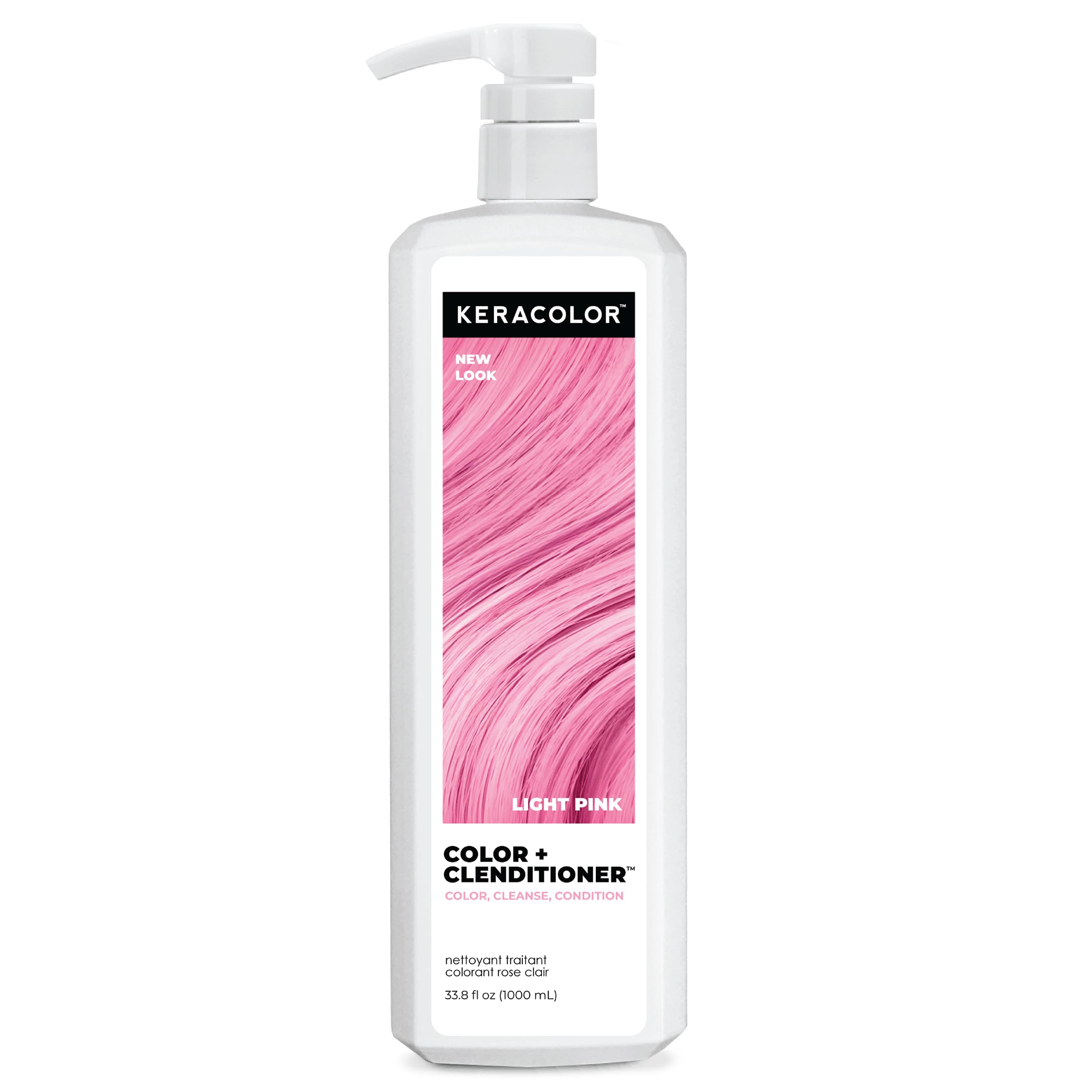 Keracolor Color + Clenditioner 3-in-1 Color-Depositing Conditioner, Gentle Cleansing Conditioner Infusing Semi-Permanent Hair Color, 9 Shades, 33.8 Fl Oz