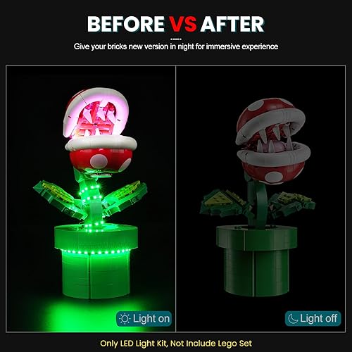 Miniatura 3 de Kit de iluminación LED para Lego Super Mario Piranha, luz LED compatible con modelos de bloques de construcción Lego 71426 (no incluye juego de Lego)