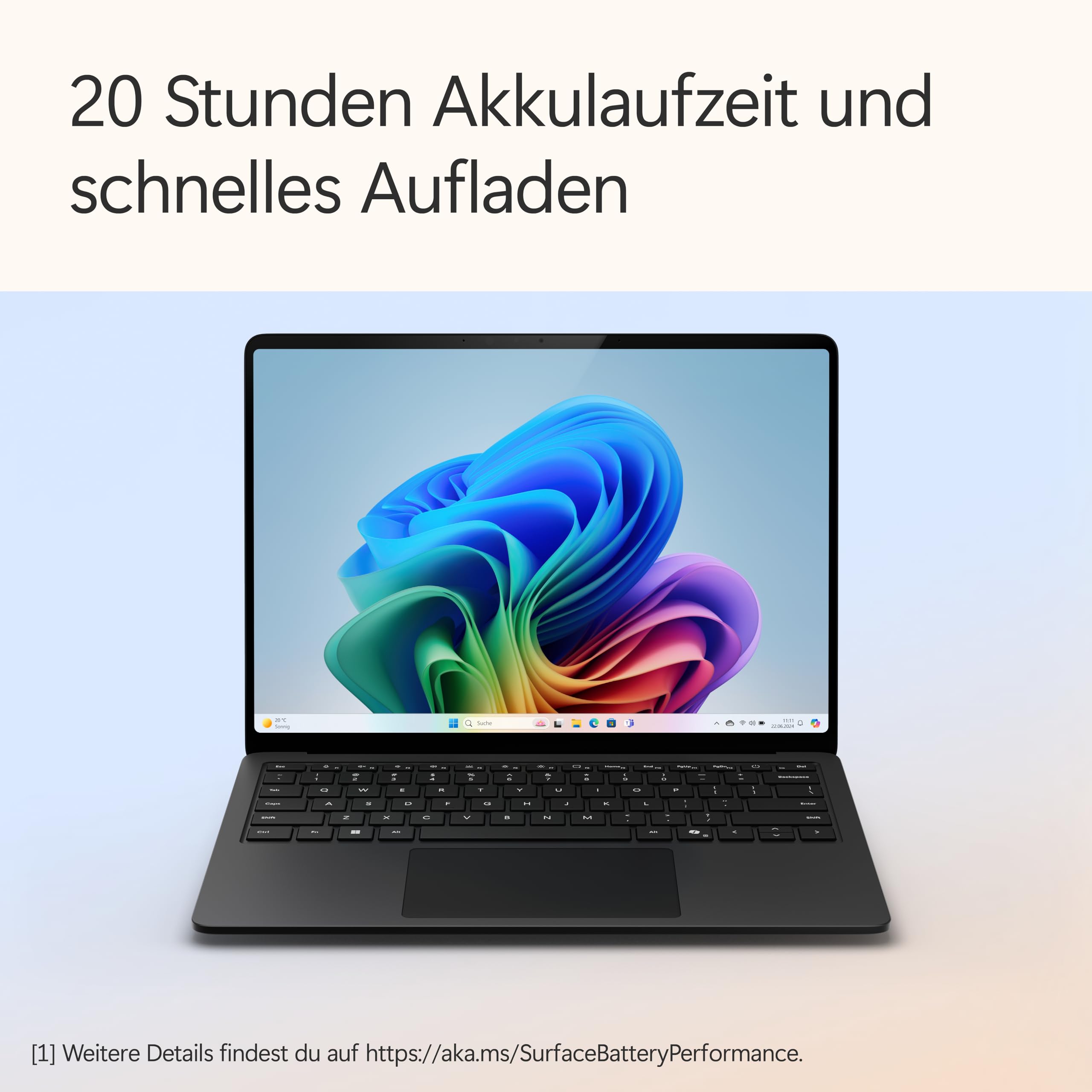 Microsoft Surface Laptop 13.8" Touchscreen Snapdragon X Elite 16GB RAM 512GB SSD Schwarz QWERTZ