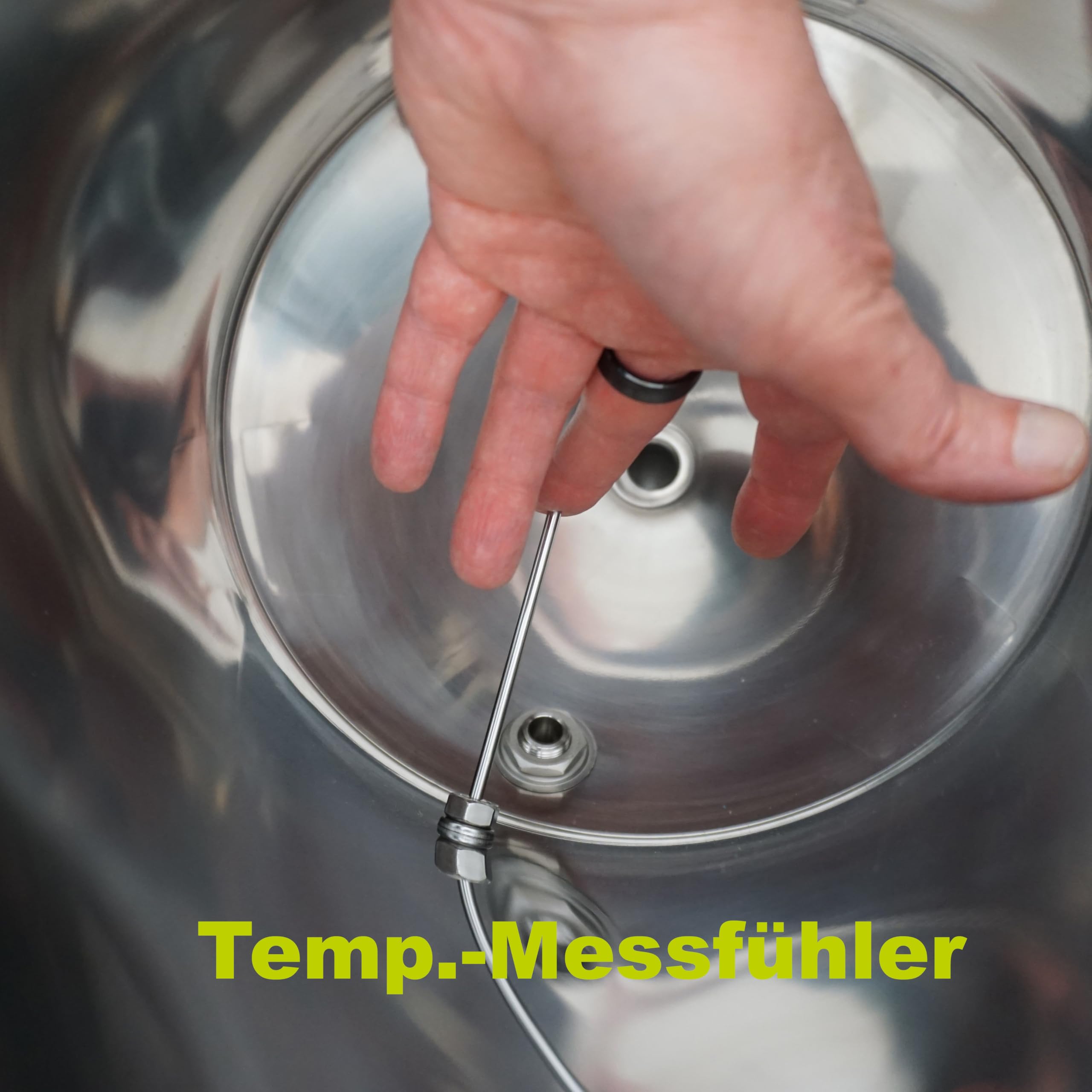 Edelstahl Gärbehälter Gärtank Fermenter 30 L Restauslauf Innen-Thermometer | Edelstahl Gärbehälter 30 L Fermenter Bier Saft Maische, Braueimer-Fermenter zum Brauen inkl. Deckel, Griff, Ventil, Zapfhahn