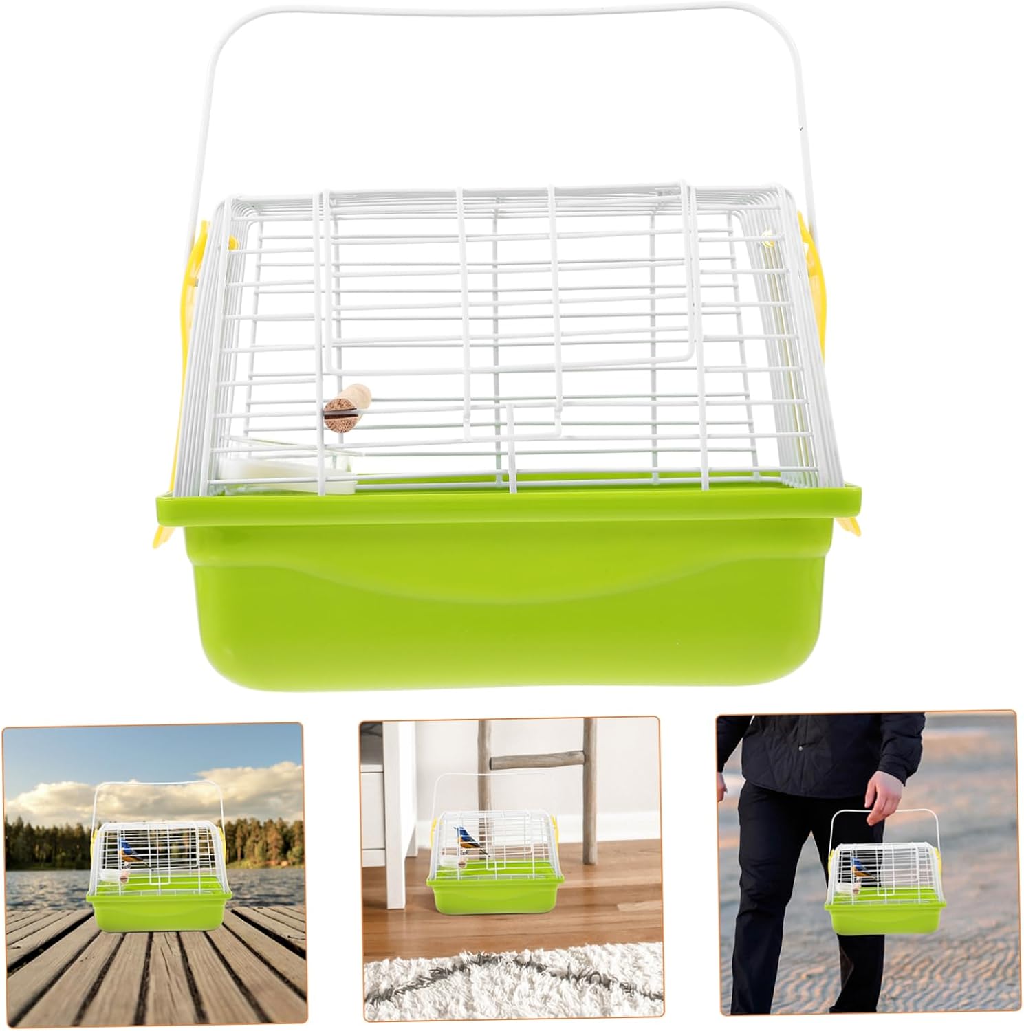 1Set Bird Carrier Travel Cage Portable Lightweight Pet Carrier for Birds Parrots for Outdoor Use Camping Trips with Handle for