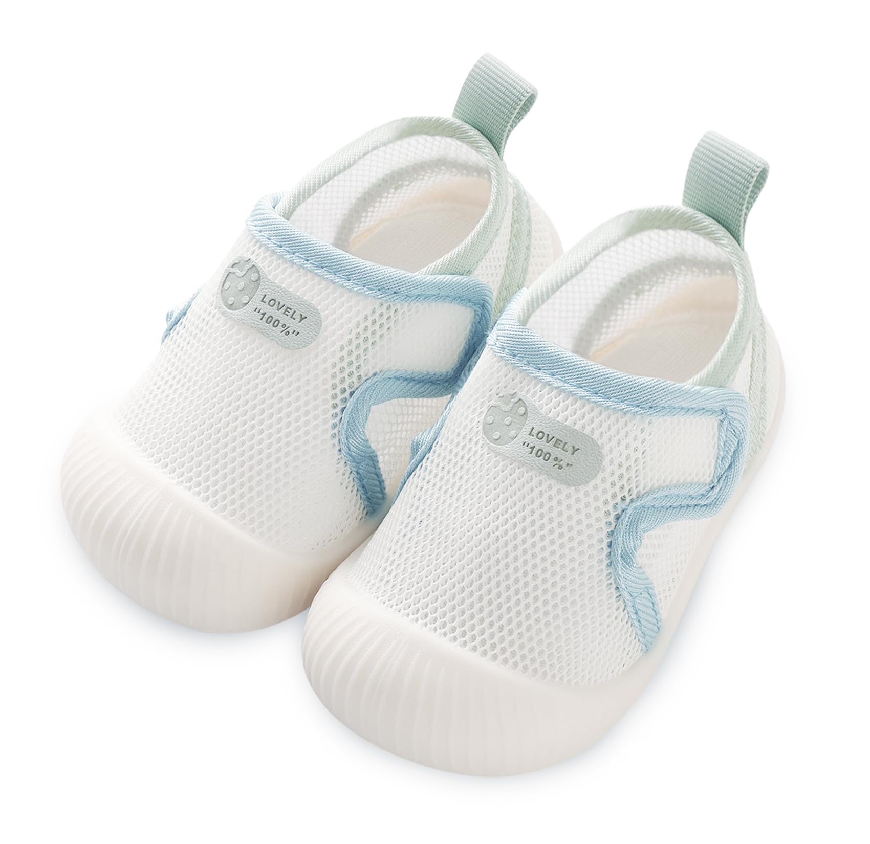 Baby Lightweight Breathable Mesh Sneakers Toddler Non-Skid Shoes First Walking Shoes Soft Rubber Sole Slipper Blue 12-18 Months