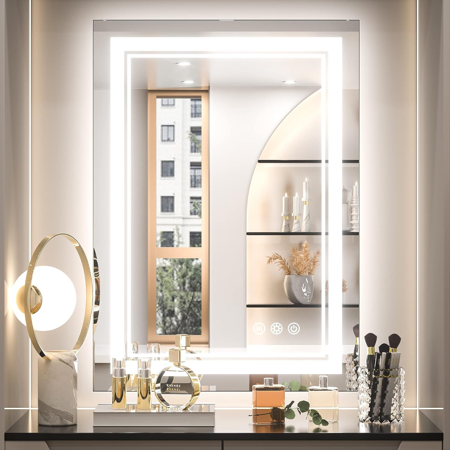 Keonjinn LED Mirror for Bathroom 20" x 28" with Frontlit and Backlit