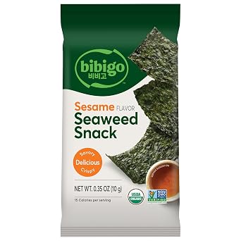 Bibigo Sesame Flavor Seaweed Snack, Non GMO, Gluten Free, 0.35 Ounces Pack Of 1