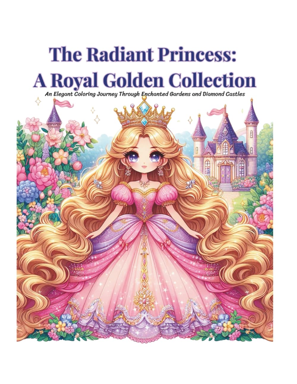 The Radiant Princess: A Royal Golden Collection: An Elegant Coloring Journey Through Enchanted Gardens and Diamond Castles