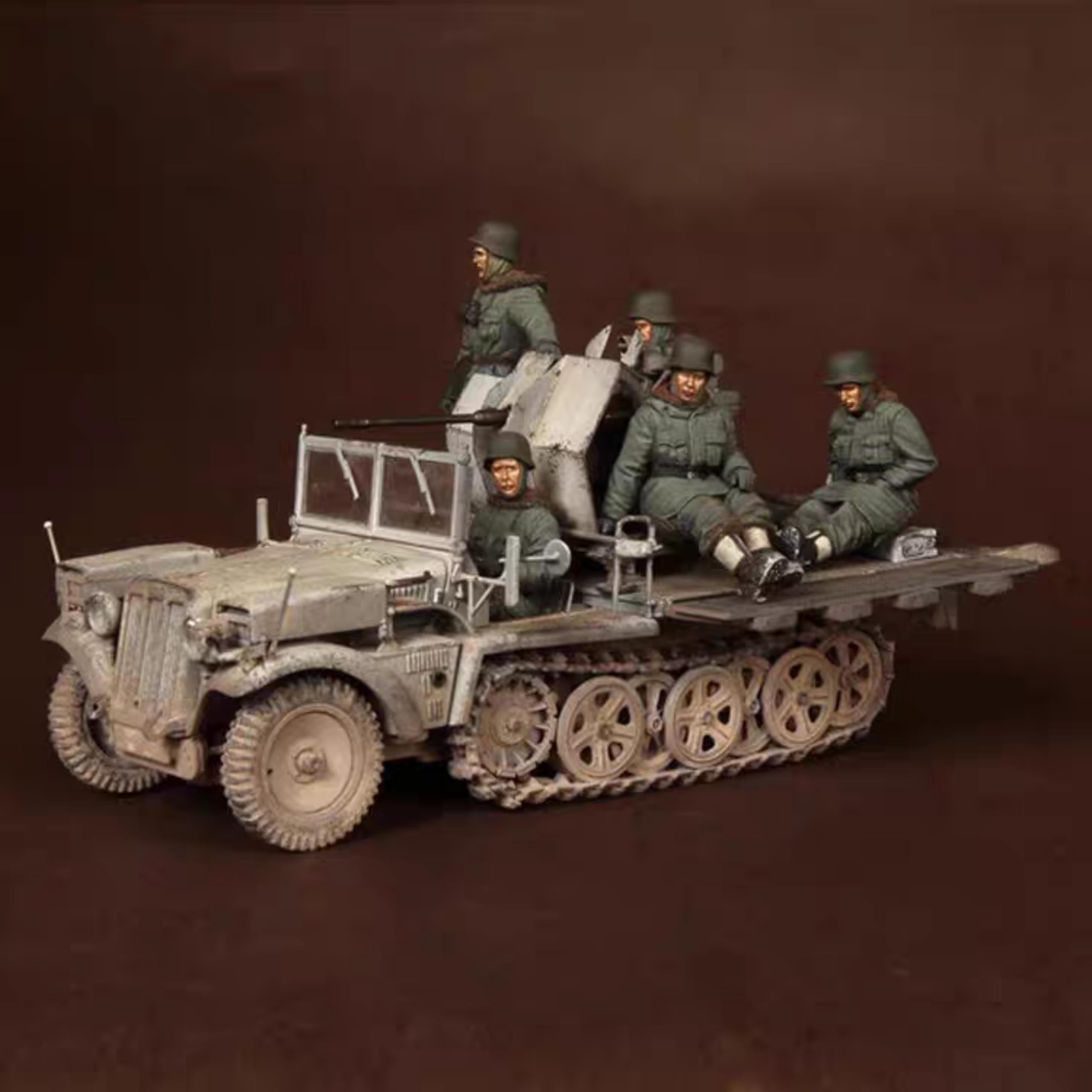 1/35 Kit de Modelo de Resina de tripulación de Tanque alemán de la Segunda Guerra Mundial Modelo de Soldado de Resina sin Pintar ni ensamblar (5 Hombres, sin Tanque) //d1v3J1