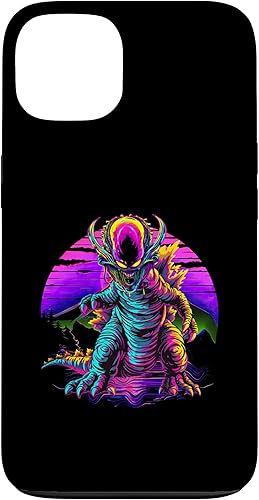 Miniatura 6 de iPhone 14 Retro Funny streetwear Synthwave 80s 90s spacezilla alien Case