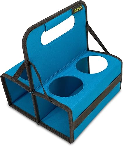 meori Portabebidas reutilizable para 4 tazas, portador de tazas para llevar, plegable, portador de café con asa para vino, cócteles, organizador