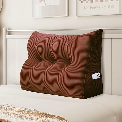 Miniatura 96 de Almohada de cuña para sentarse en la cama, almohada de lectura para adultos, soporte para respaldo, almohada de cabecero, sofá cama, cojín