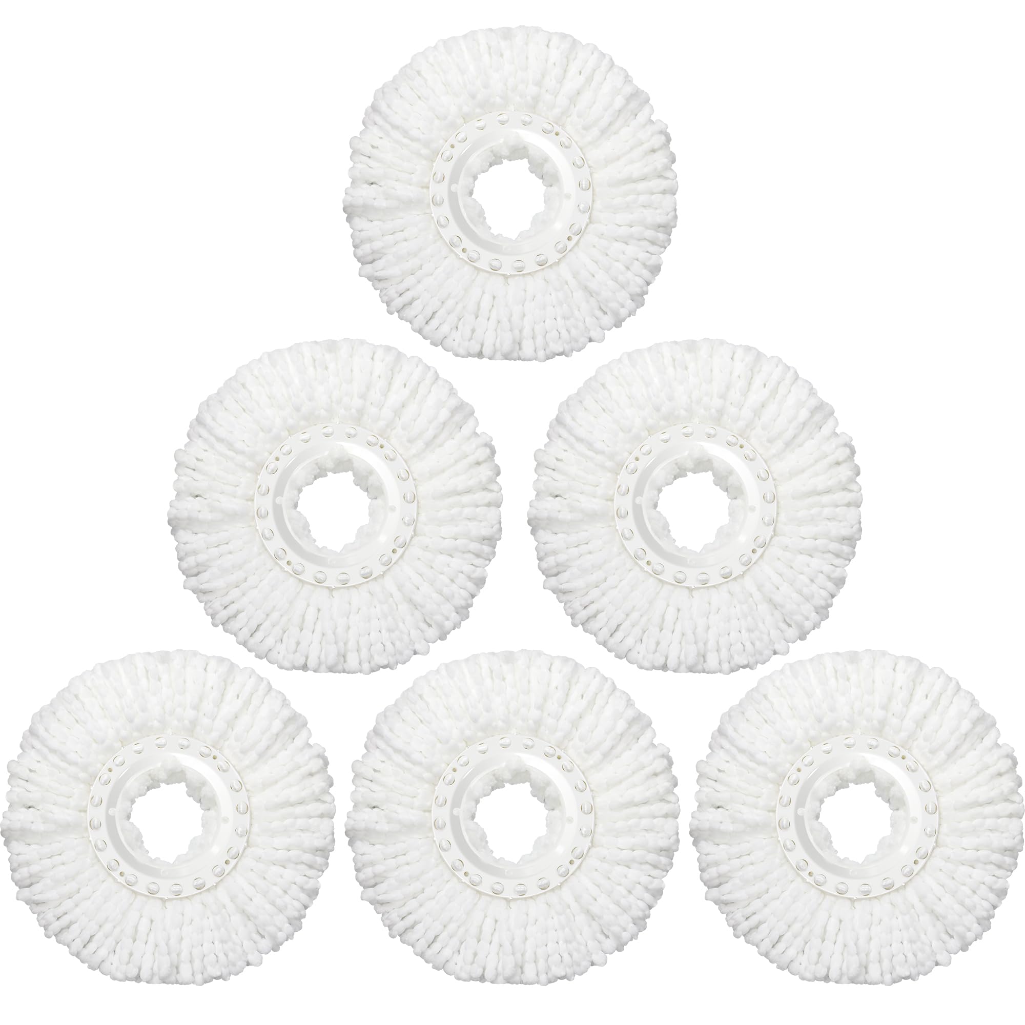 Wodemom 6 Pack Mop Heads Replacements Washable Microfiber Spin Mop Refill Cleaning Supplies for Home, Office, Industrial and Commercial Use,Compatible