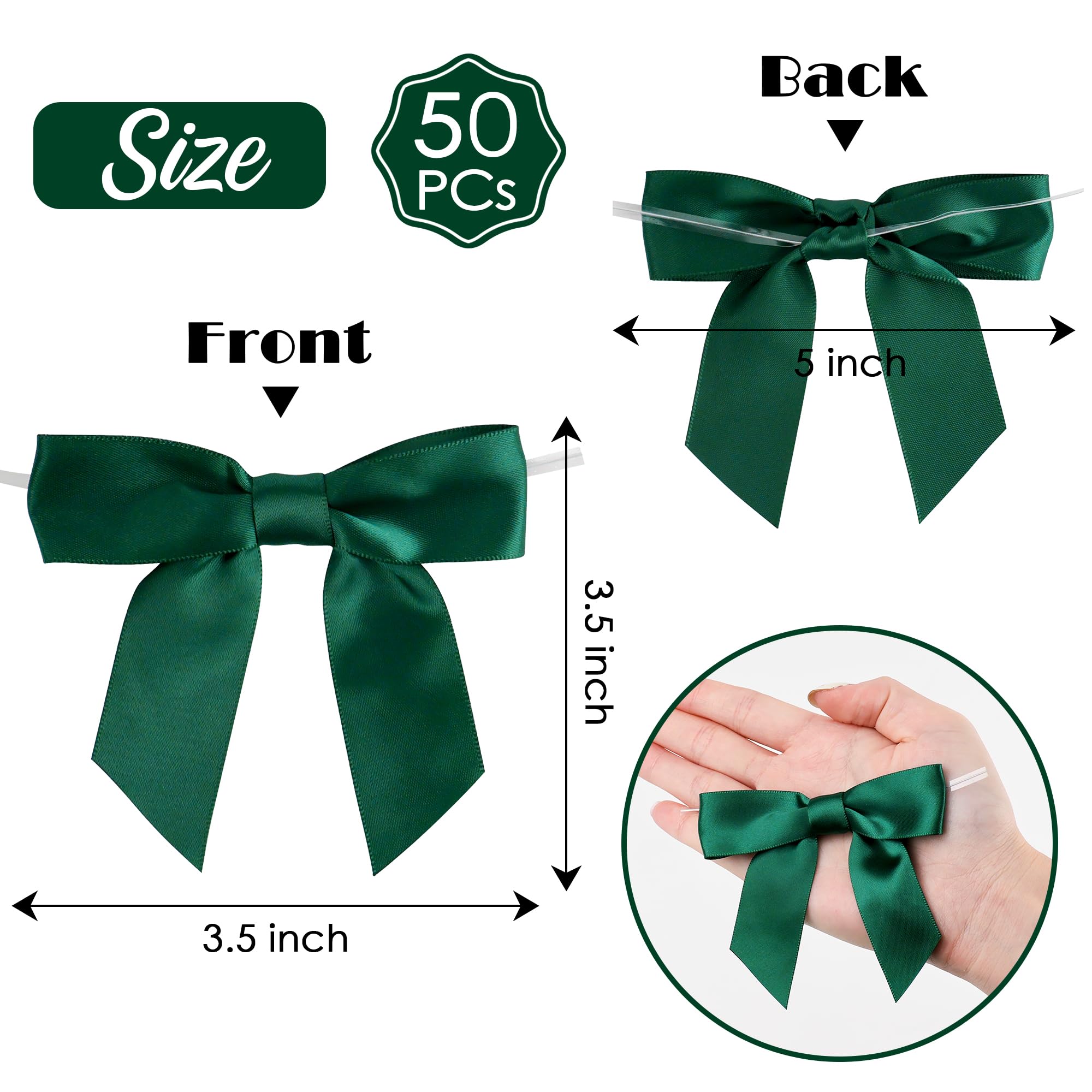 Lot De 50 Nœuds Papillon Torsadés En Satin - 9x9 Cm, Pour Décorations, Mariage, Cadeaux, Bricolage - 6