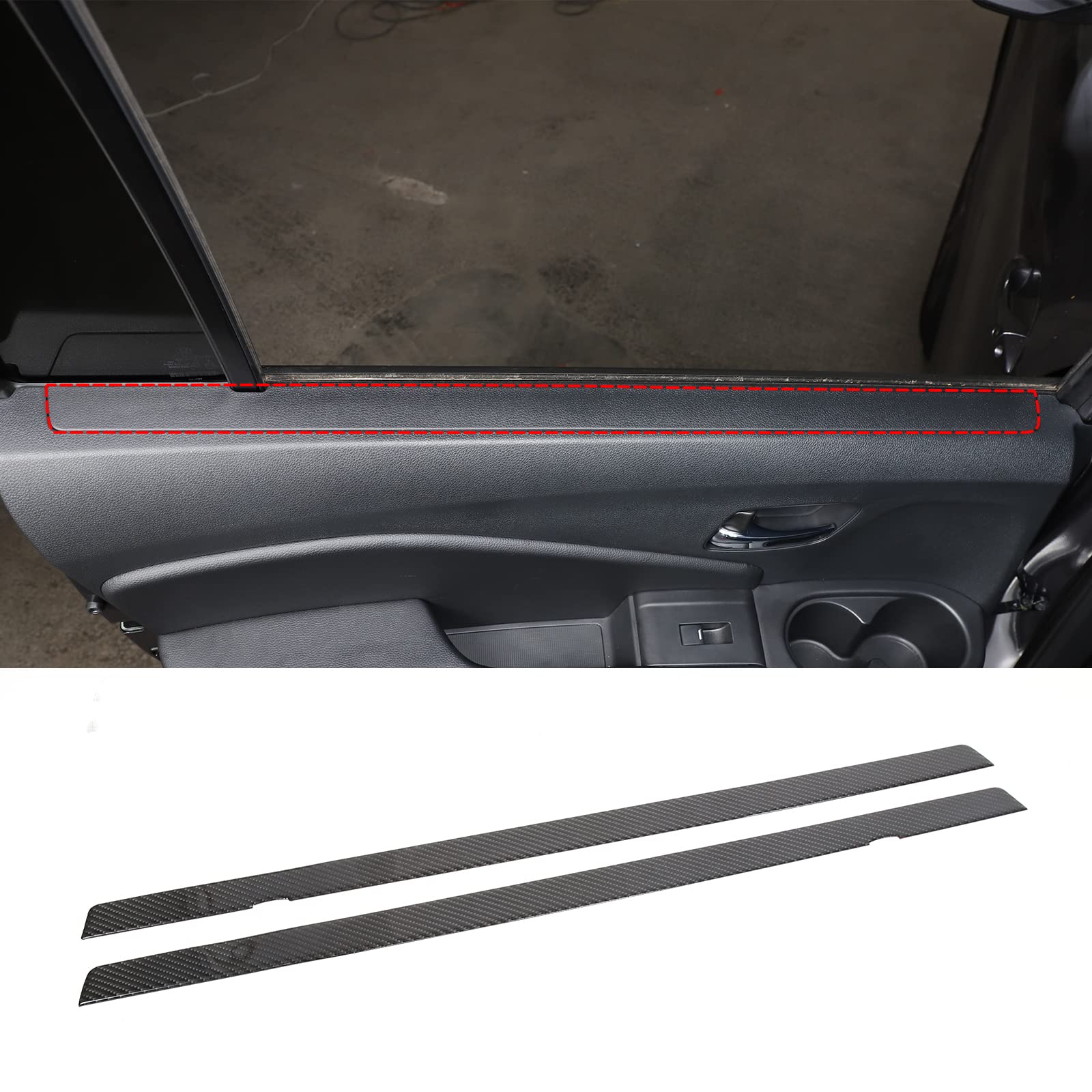 Fibra de carbono para puerta de Honda Pilot 2015-2019, moldura suave protectora negra