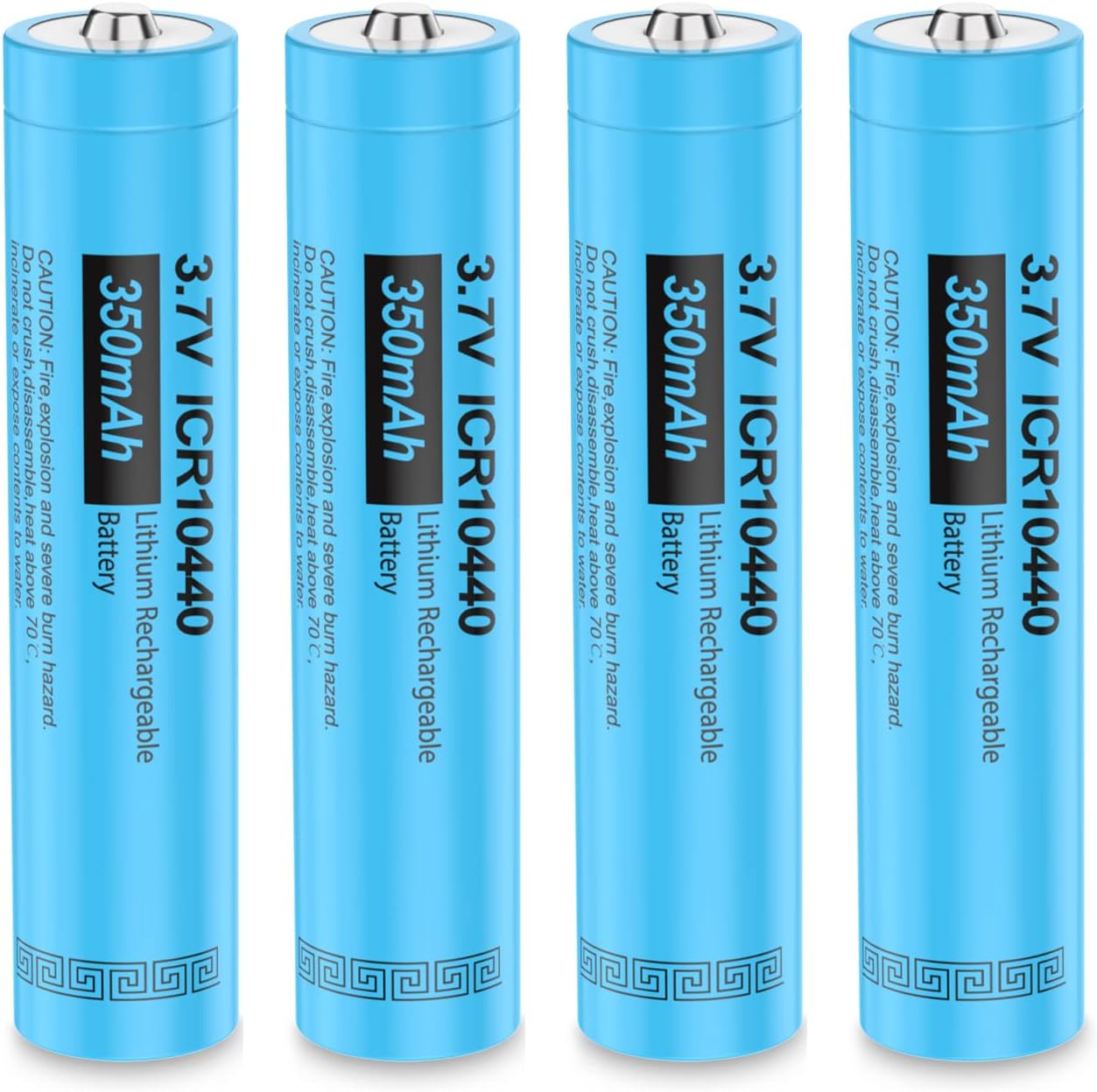 ICR10440 Rechargeable Battery, 3.7V AAA Li-ion Rechargeable Battery 350mAh for Torch Romote Control, 4 Packs, PKCELL
