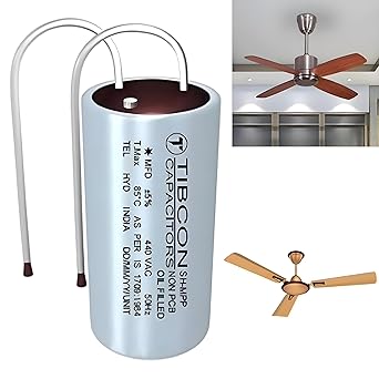 Tibcon Original Capacitor for Fan 2.5 mfd Capacitor for Ceiling Fan to Increase Speed Oil Filled - Fan Capacitor Fan Condenser - Pack of 1