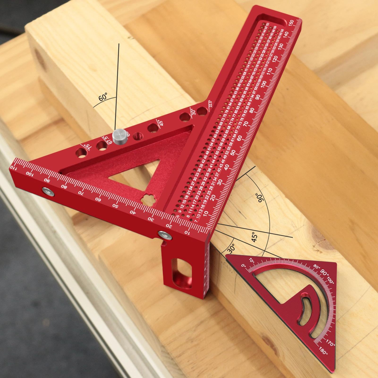 Escuadra de Carpintero 3D Regla Ajustable de Precisión | Herramientas De Carpintero Para Medición Con Escuadra Combinada Para Mediciones, Marcado, Trazado, Enmarcado y Trabajos de