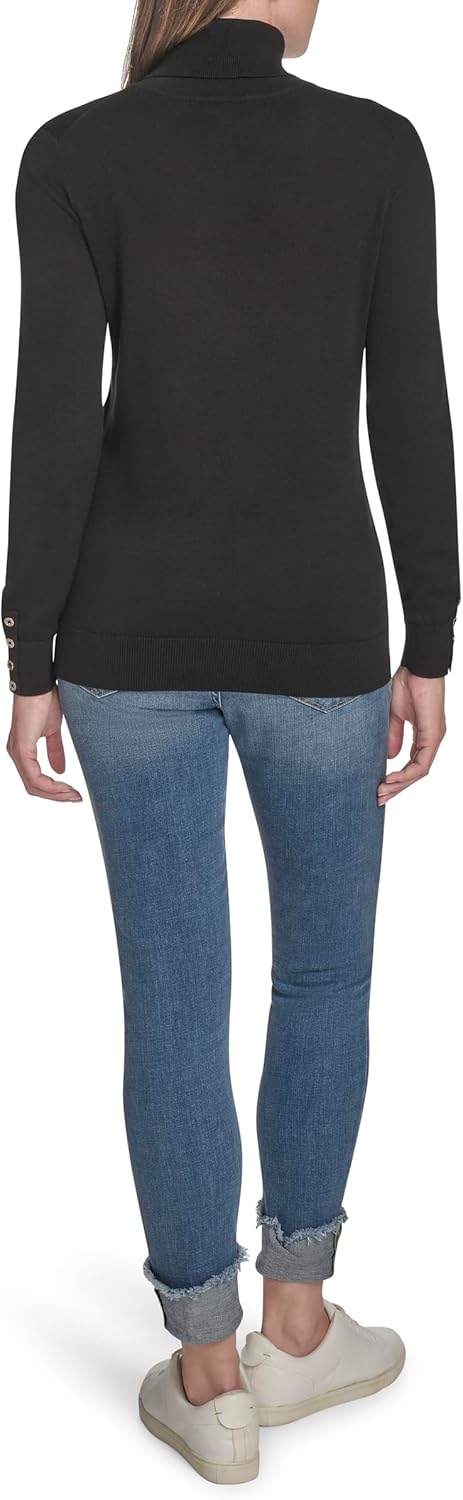 Tommy Hilfiger Womens Long Sleeve Cotton Turtleneck Light Weight Sweater - Image 4