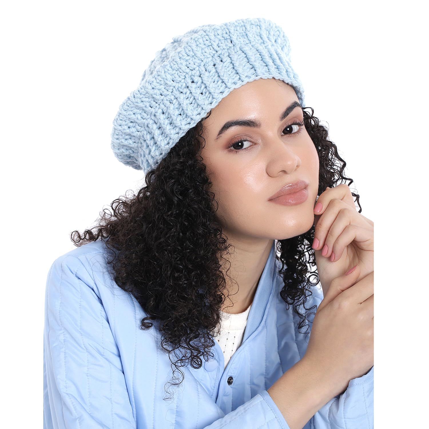 Soft Lightweight Handmade Beret for Women Solid Color Beret Hat | Self Design Handmade Beret Cap, One Size Slouchy Beanies-image-35
