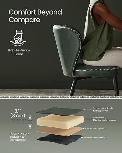 Miniatura 7 de VASAGLE Colección EKHO - Juego de 4 sillas de comedor, sillas de cocina tapizadas, asiento cómodo, cuero sintético con costuras, modernas de