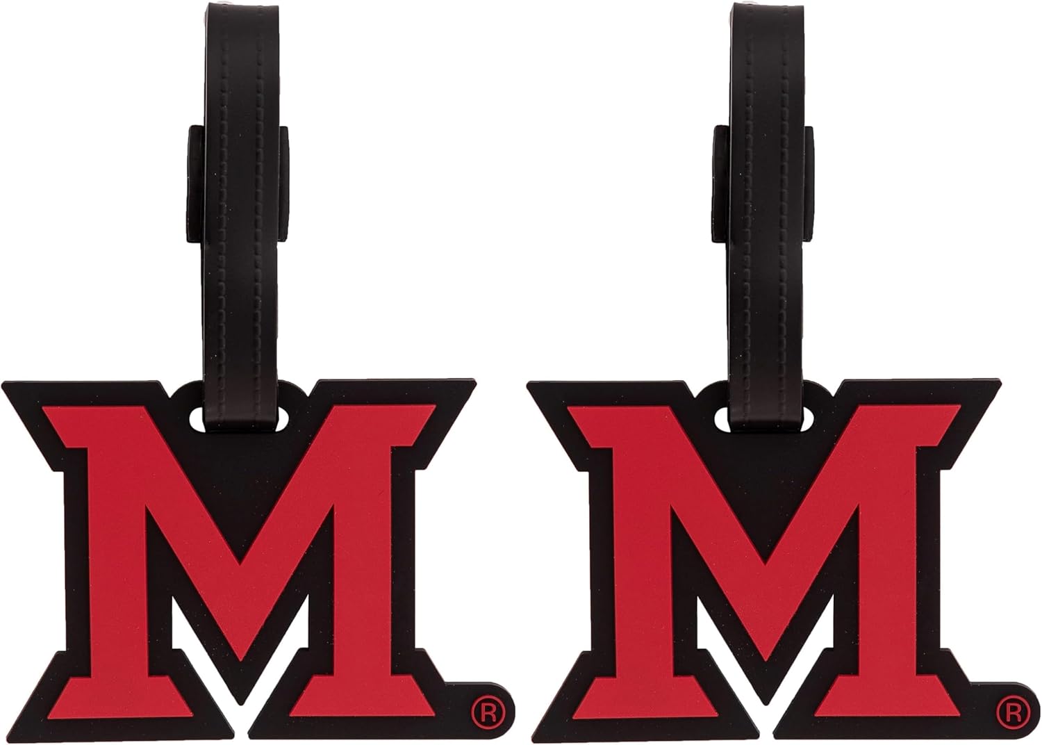 Desert Cactus Miami University Ohio Luggage Tag MU Redhawks Durable PVC Travel ID Label for Bags and Backpacks (Design A) (Pack of 2)