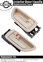 Vista 2 de Manijas de puerta interior con bisel (par), compatibles con Toyota Avalon Sequoia Tundra (cabina tripulación) 2000-2007, beige, lado izquierdo